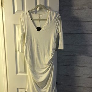 Pink blush white 3/4 sleeved maternity dress